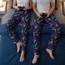 Matching Gaming Couples Player 01 02 - Personalized Lounge Pants With Pockets