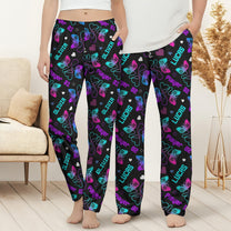 Matching Gaming Couples Player 01 02 - Personalized Lounge Pants With Pockets