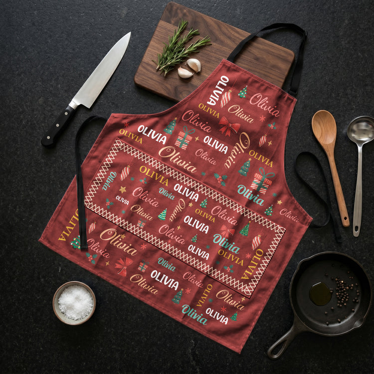 Matching-Family-Christmas-Apron-For-Adults,-Kids-Baking-Xmas-Personalized-Apron-3