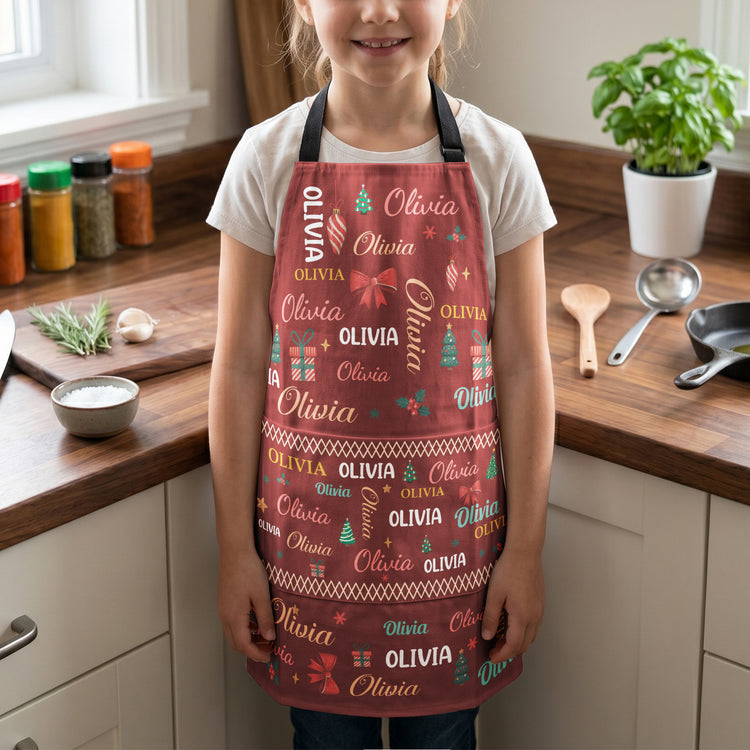 Matching-Family-Christmas-Apron-For-Adults,-Kids-Baking-Xmas-Personalized-Apron-5