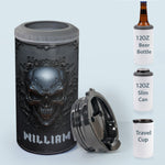 Matte Black Skull Cool Style - Personalized Can Cooler