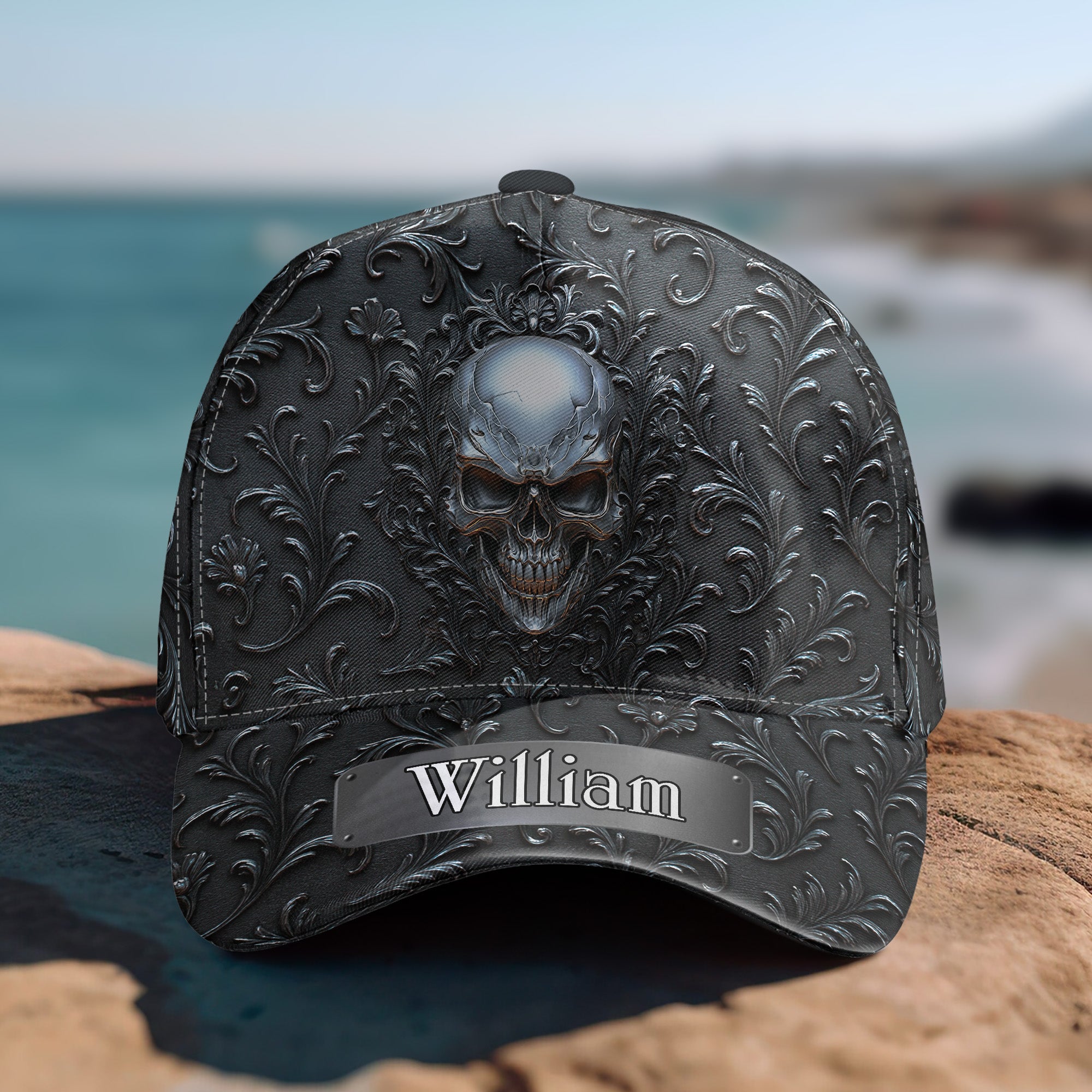 Matte Black Skull Cool Style - Personalized Classic Cap