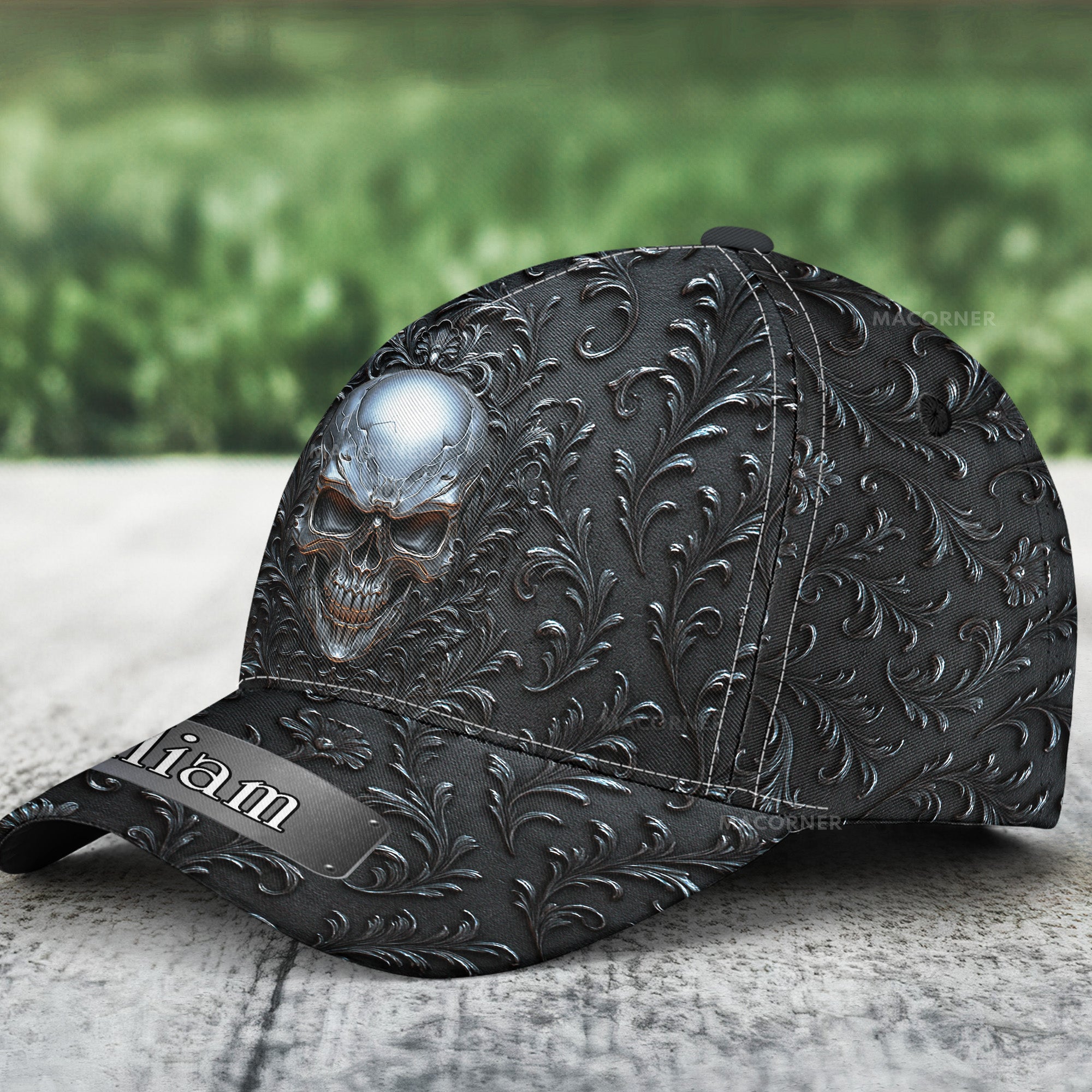 Matte Black Skull Cool Style - Personalized Classic Cap