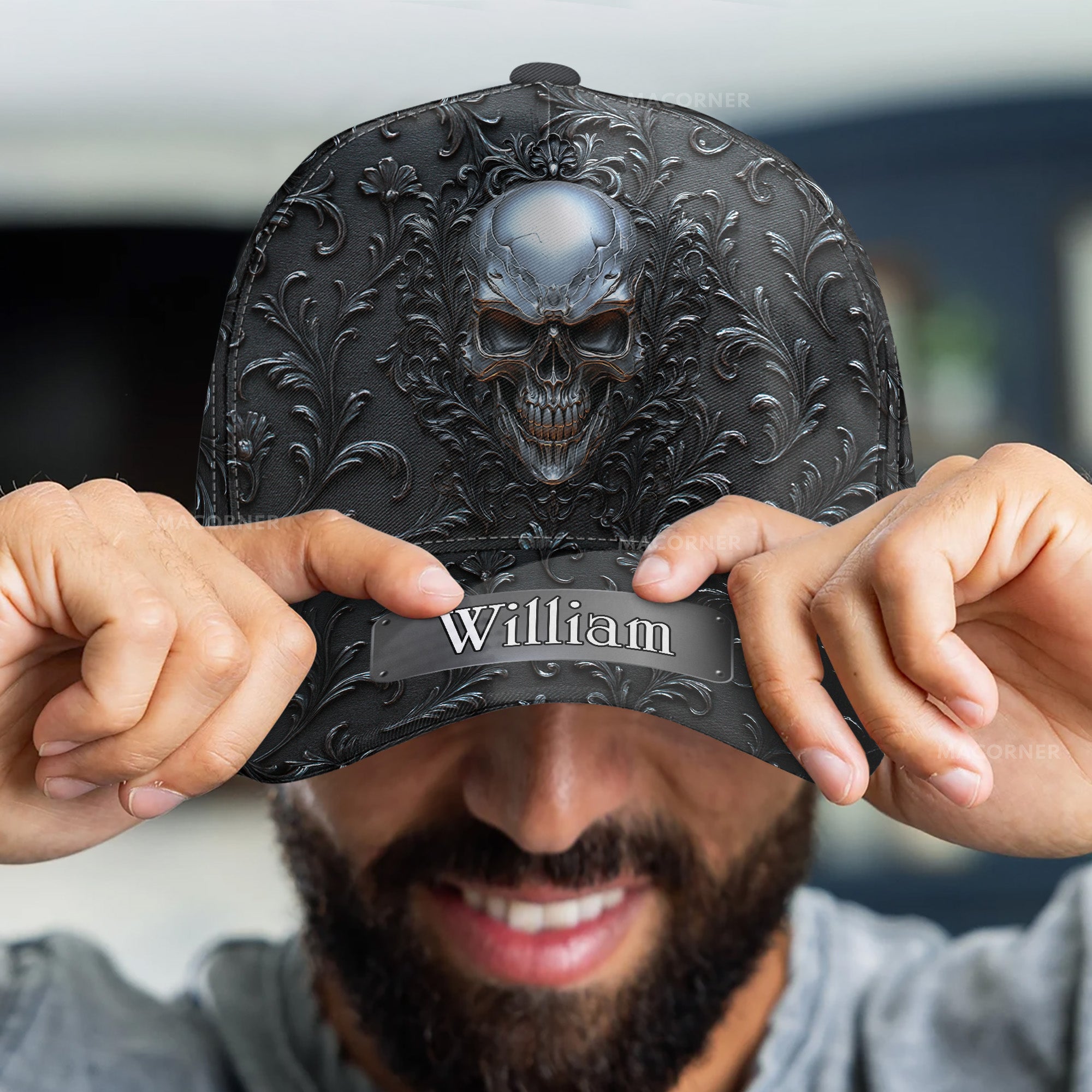 Matte Black Skull Cool Style - Personalized Classic Cap
