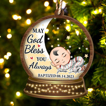 May God Bless You Always - Personalized Wood And Acrylic Ornament