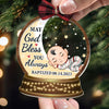 May God Bless You Always - Personalized Wood And Acrylic Ornament With Bow