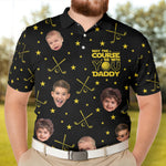 May The Course Be With You Daddy - Custom Faces - Personalized Photo Polo Shirt