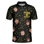 May The Course Be With You Daddy - Custom Faces - Personalized Photo Polo Shirt