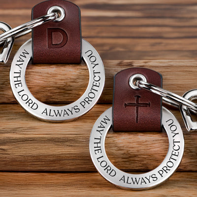 May The Lord Always Protect You - Personalized Coordinates Keychain