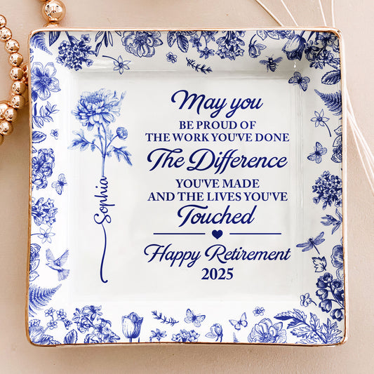 May You Be Proud Of The Work You've Done Toile De Jouy - Personalized Jewelry Dish