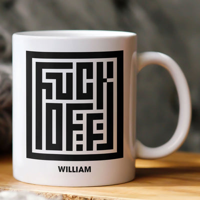 Maze Typography Hidden Message - Personalized Mug
