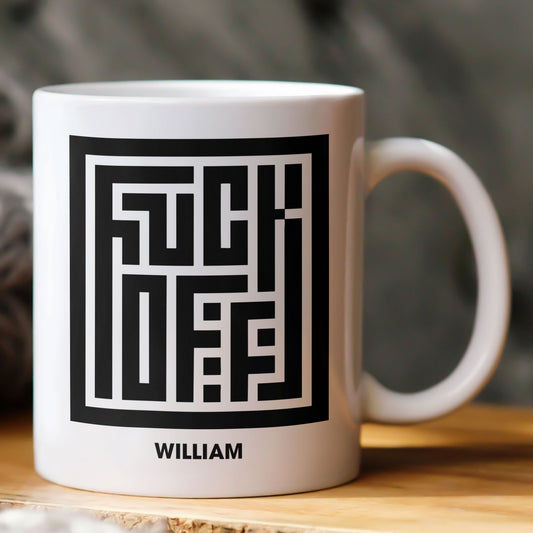 Maze Typography Hidden Message - Personalized Mug