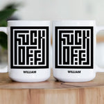 Maze Typography Hidden Message - Personalized Mug