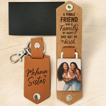 Melanin Sistas Gift For Black Women Friend - Personalized Leather Photo Keychain