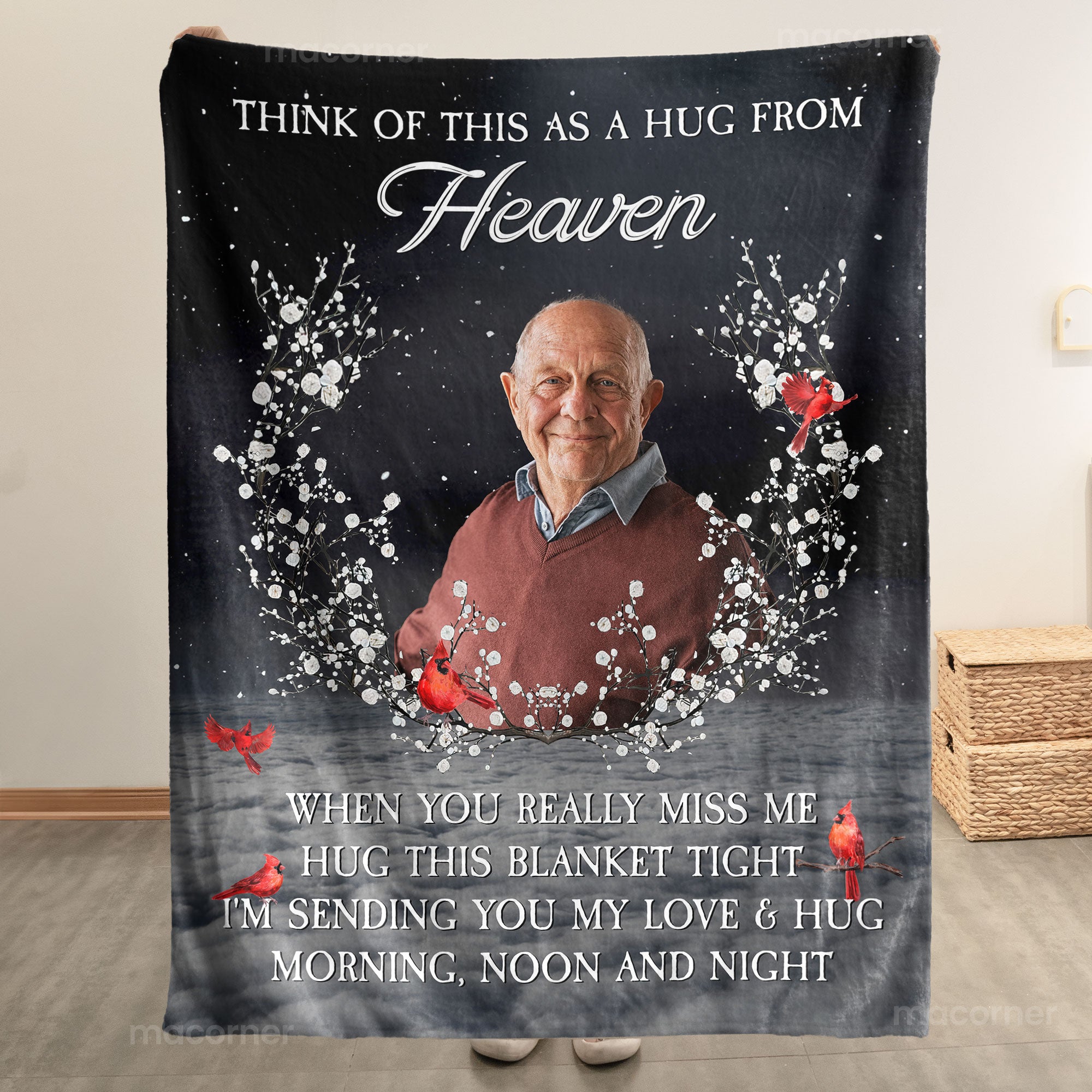 Memorial A Hug From Heaven - Personalized Photo Blanket