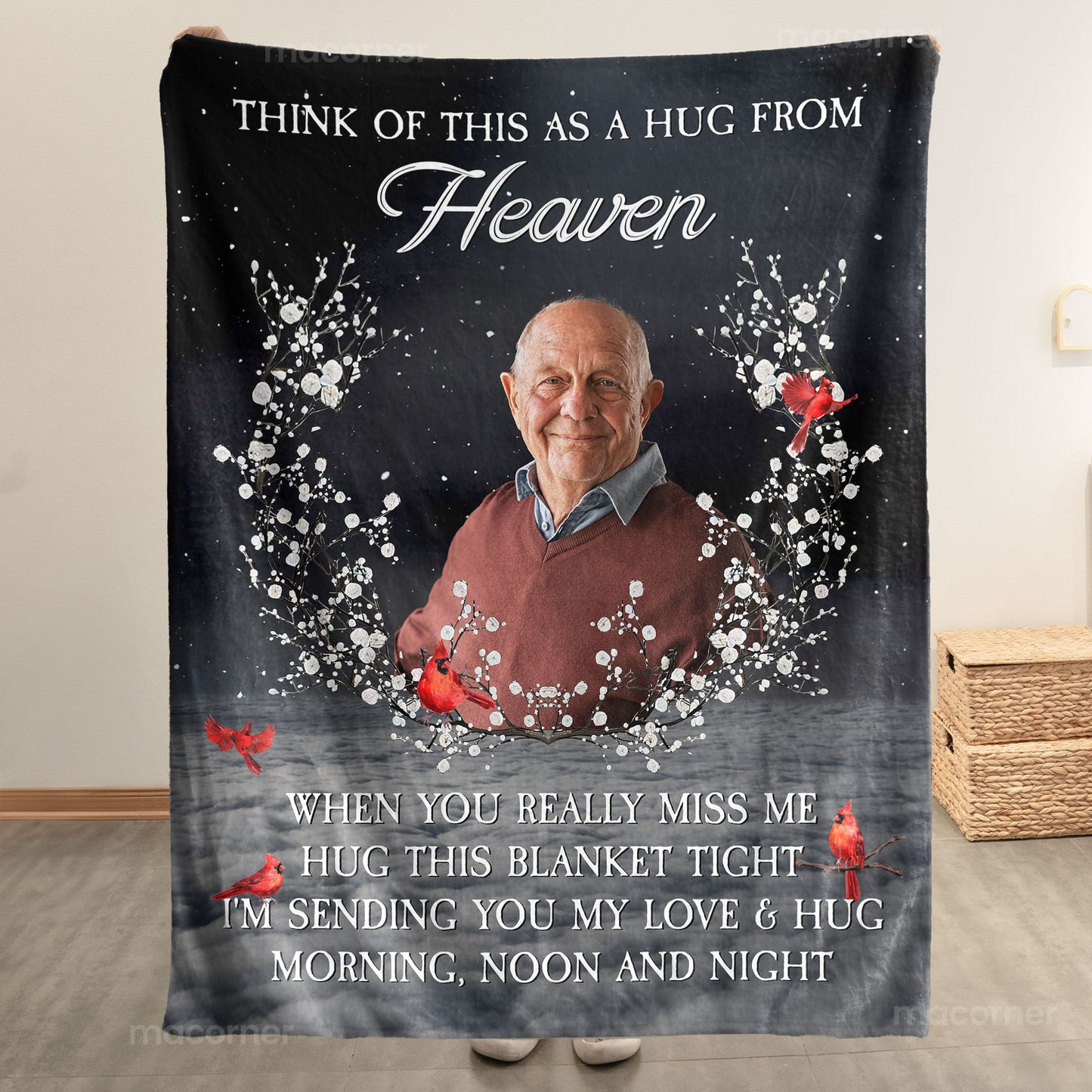 Memorial A Hug From Heaven - Personalized Photo Blanket