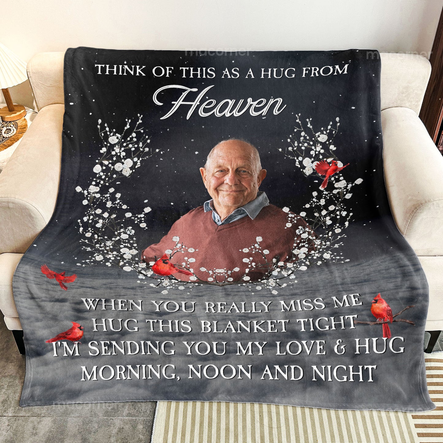 Memorial A Hug From Heaven - Personalized Photo Blanket