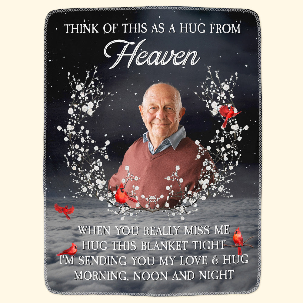 Memorial A Hug From Heaven - Personalized Photo Blanket