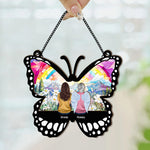 Memorial Butterfly Loss Of Loved Ones - Personalized Window Hanging Suncatcher Ornament