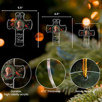 Memorial Christmas Ornament I'm Always With You - Personalized Acrylic Photo Ornament - Cross Ornament