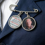 Memorial Custom Photo Gift For Bride Groom On Wedding Day - Personalized Lapel Pin With Charms