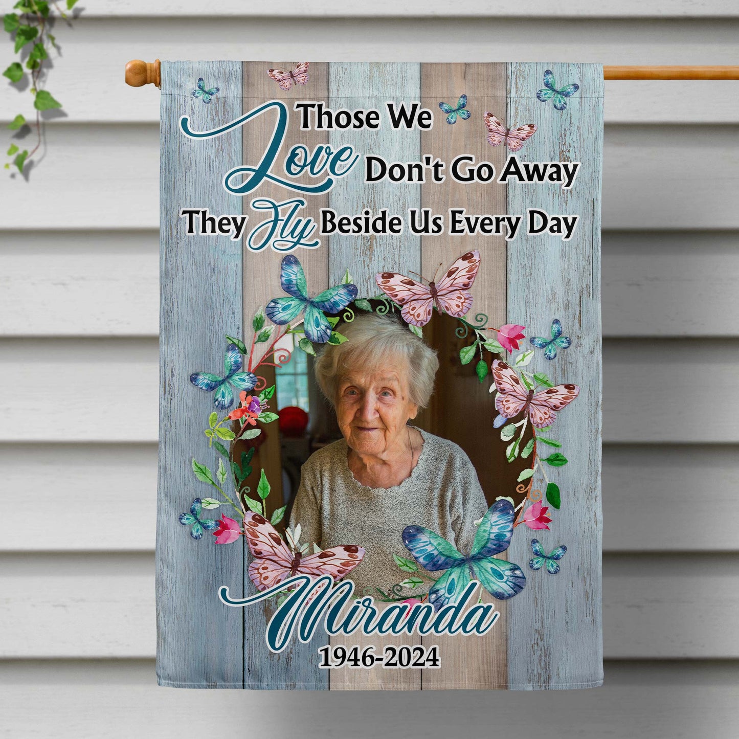 Memorial Garden Flag They Fly Beside Us Every Day - Personalized Photo Flag