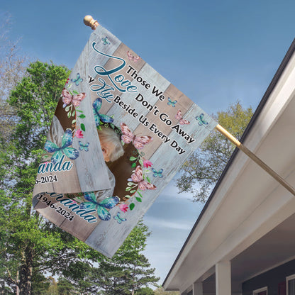 Memorial Garden Flag They Fly Beside Us Every Day - Personalized Photo Flag