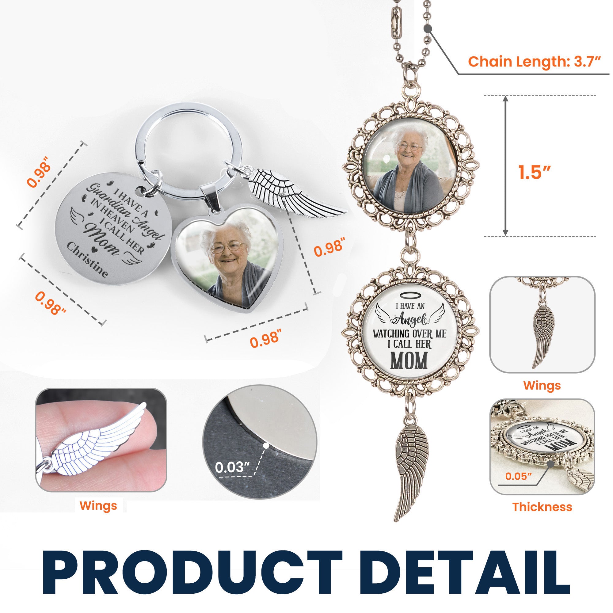 Memorial Gift For Loss Of Loved One Have A Guardian Angel - Custom Photo Gift Set