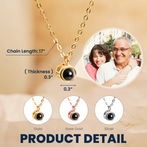 Memorial Gift For Loss Of Loved One - Personalized Photo Projection Necklace