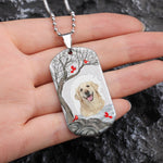 Memorial Gift Pet I Will Carry You - Personalized Photo Dog Tag Necklace