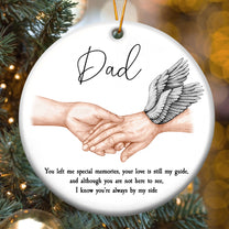 Memorial Gifts Bereavement Family Gift - Hold Angel Hand - Personalized Ceramic Ornament