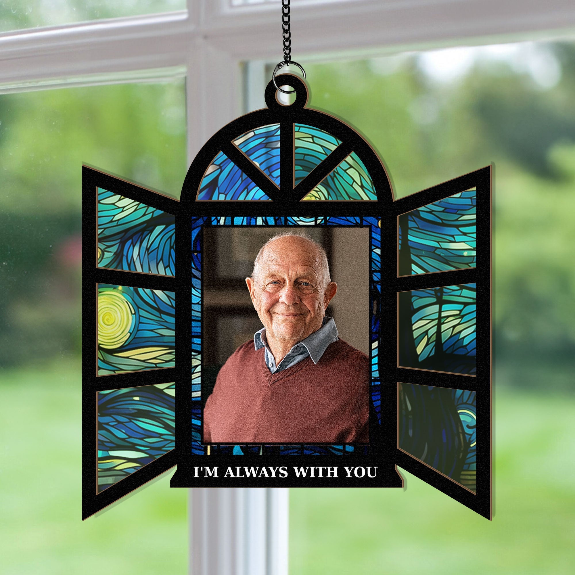 Memorial Gifts I'm Always With You - Personalized Photo Window Hanging Suncatcher Ornament