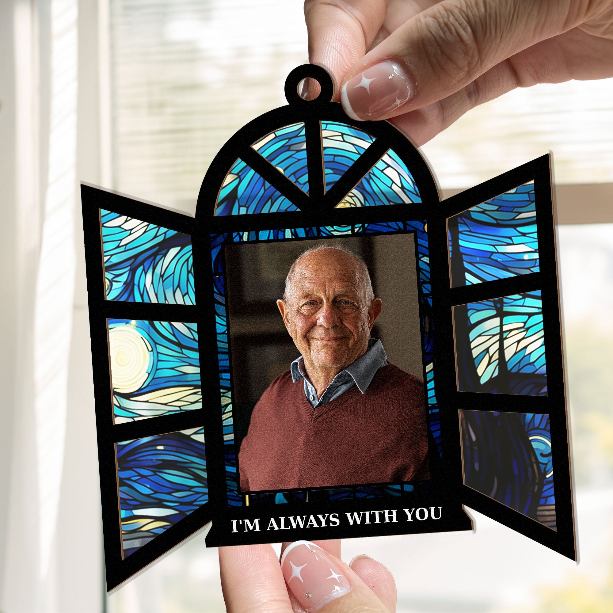 Memorial Gifts I'm Always With You - Personalized Photo Window Hanging Suncatcher Ornament
