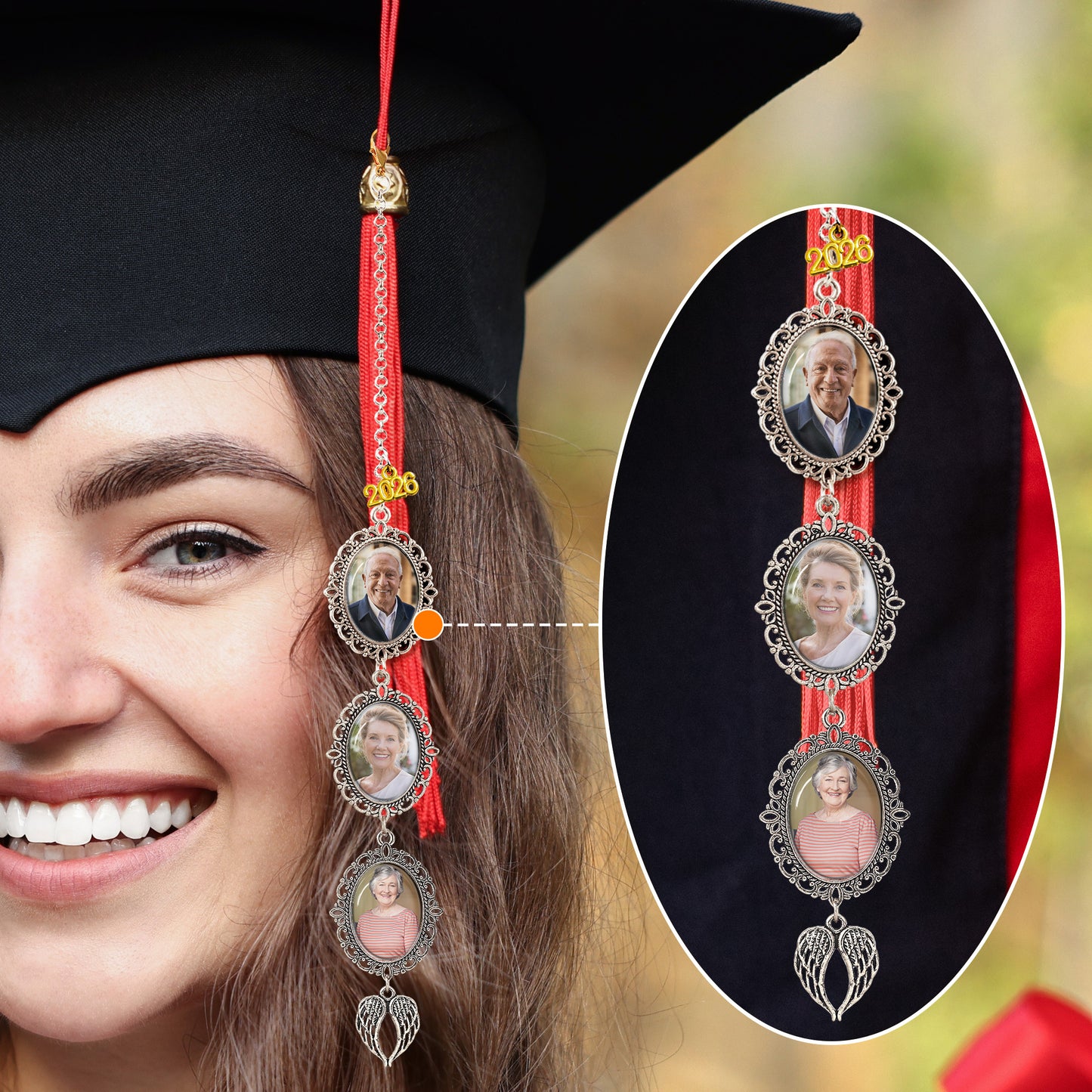 Memorial Graduation Custom Photo - Custom Graduation Tassel Photo Charm