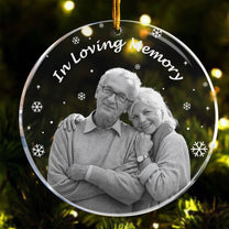 Memorial In Loving Memory Forever In Our Hearts - Personalized Acrylic Photo Ornament