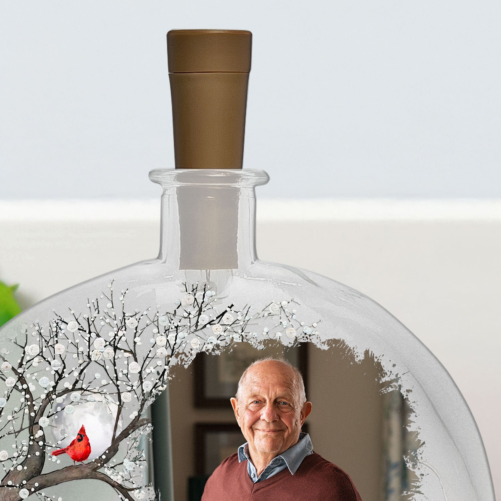 Memorial Light I'm Always With You - Personalized Photo Round Flat Bottle Light
