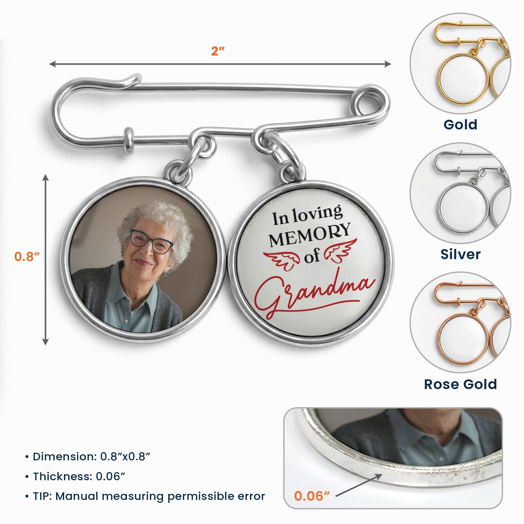 Memorial On Graduation Day - Personalized Lapel Pin With Charms