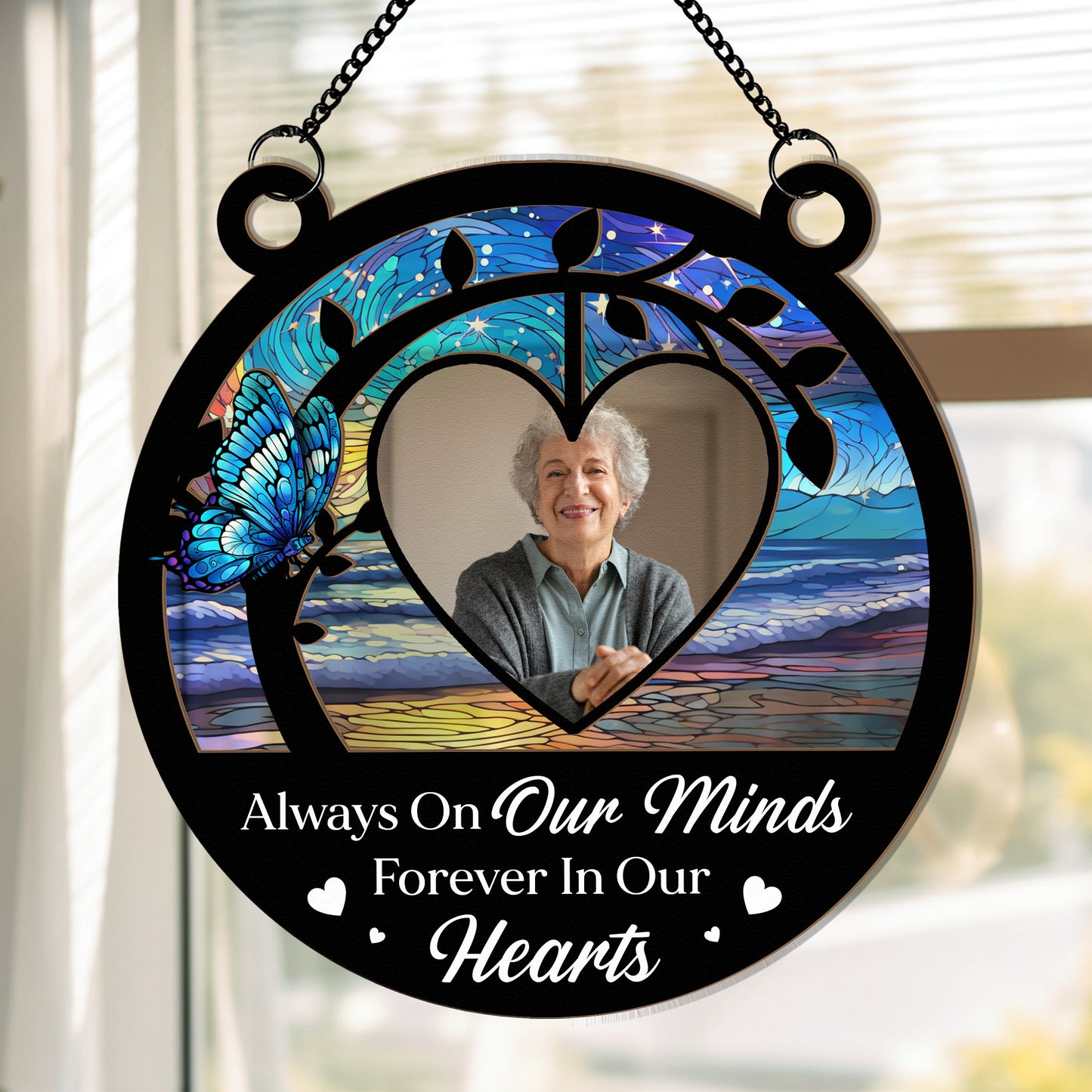 Memorial Ornament I'm Always With You - Personalized Window Hanging Suncatcher Photo Ornament