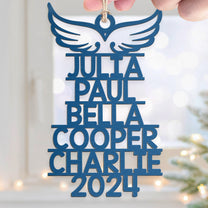 Memorial Ornament With Name 2024 Christmas Tree Angel - Personalized Wooden Ornament