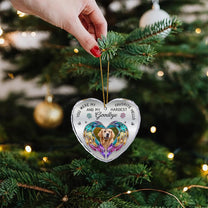 Memorial Pet For Loss Of Dogs, Cats - Personalized Heart Glass Photo Ornament