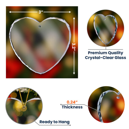 Memorial Pet For Loss Of Dogs, Cats - Personalized Heart Glass Photo Ornament