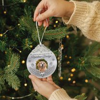 Memorial Pet In Heaven - Personalized Glass Photo Ornament With Silver Cap