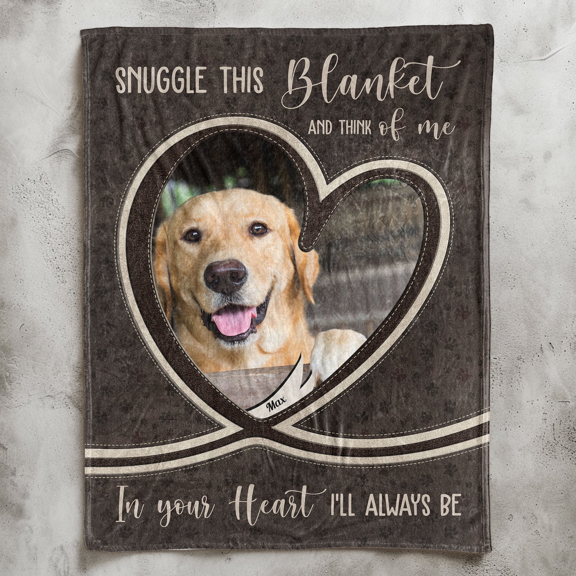 Memorial Pet Loss Snuggle This Blanket And Think Of Me - Personalized Photo Blanket