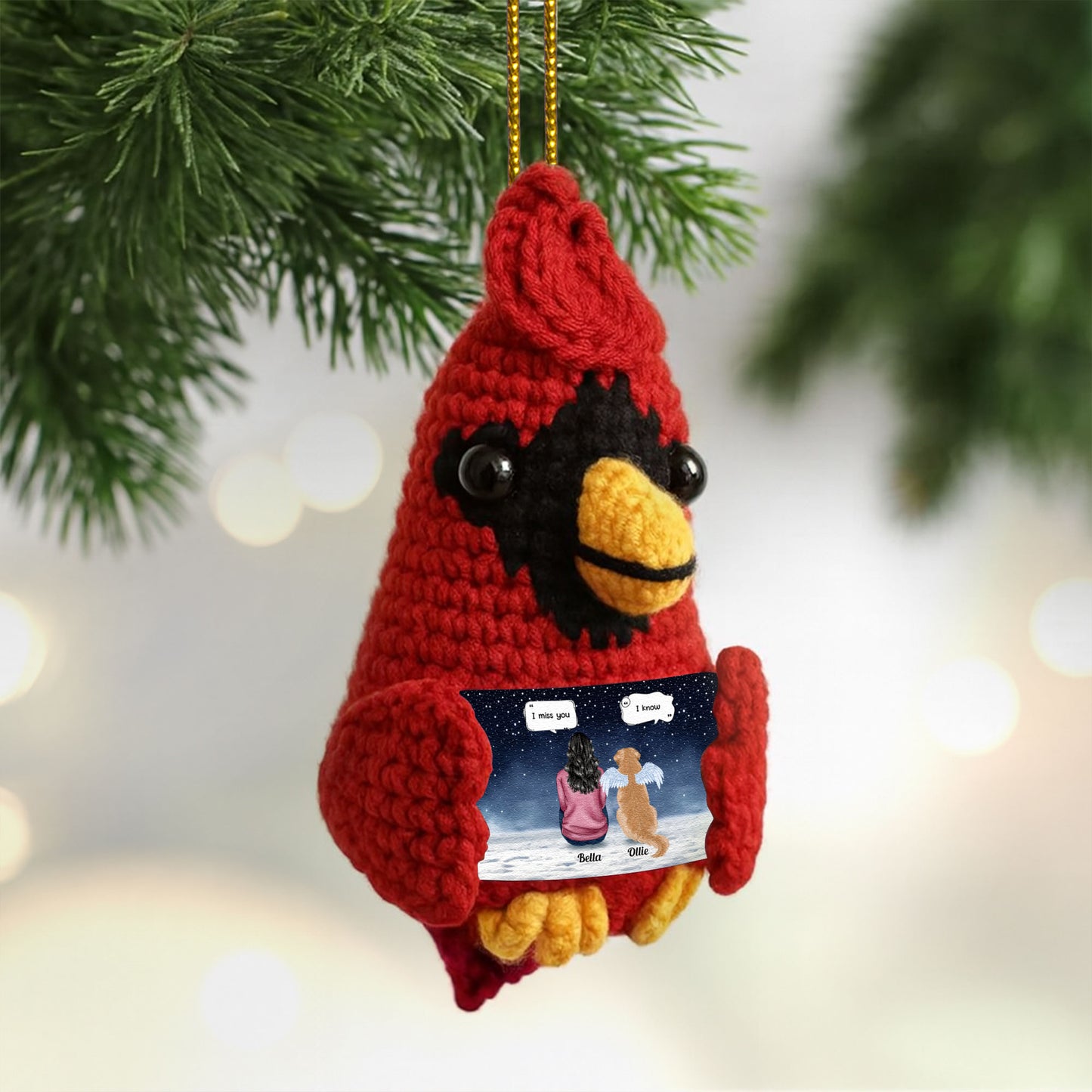 Memorial Pet - Personalized Crochet Cardinal Ornament