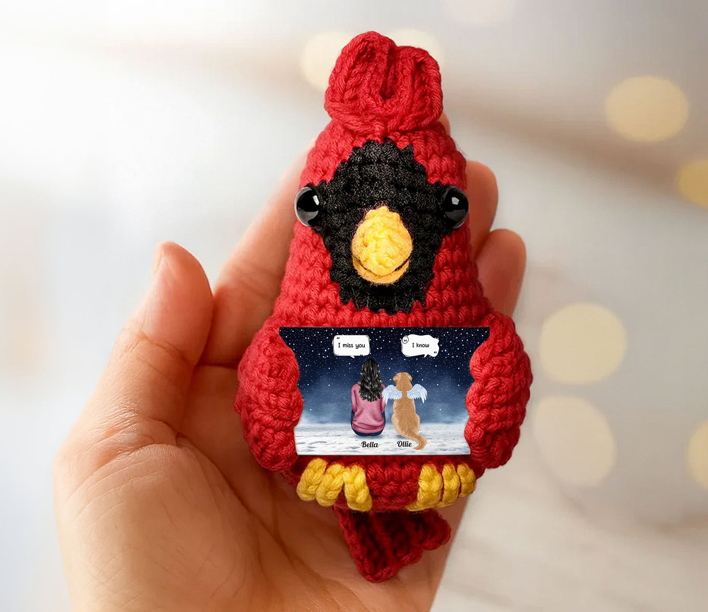 Memorial Pet - Personalized Crochet Cardinal Ornament