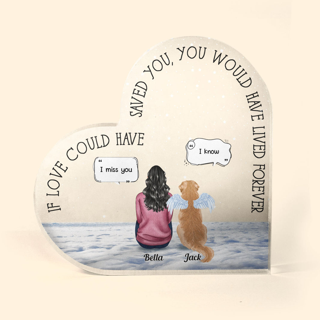 Personalized Memorial Dog Heart Acrylic Plaque - Memorial Gift - I'm Right Here, In Your Heart main image 0