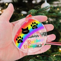 Memorial Pets Rainbow Bridge - Personalized Glass Ornament