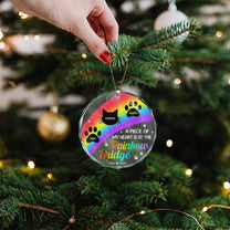 Memorial Pets Rainbow Bridge - Personalized Glass Ornament