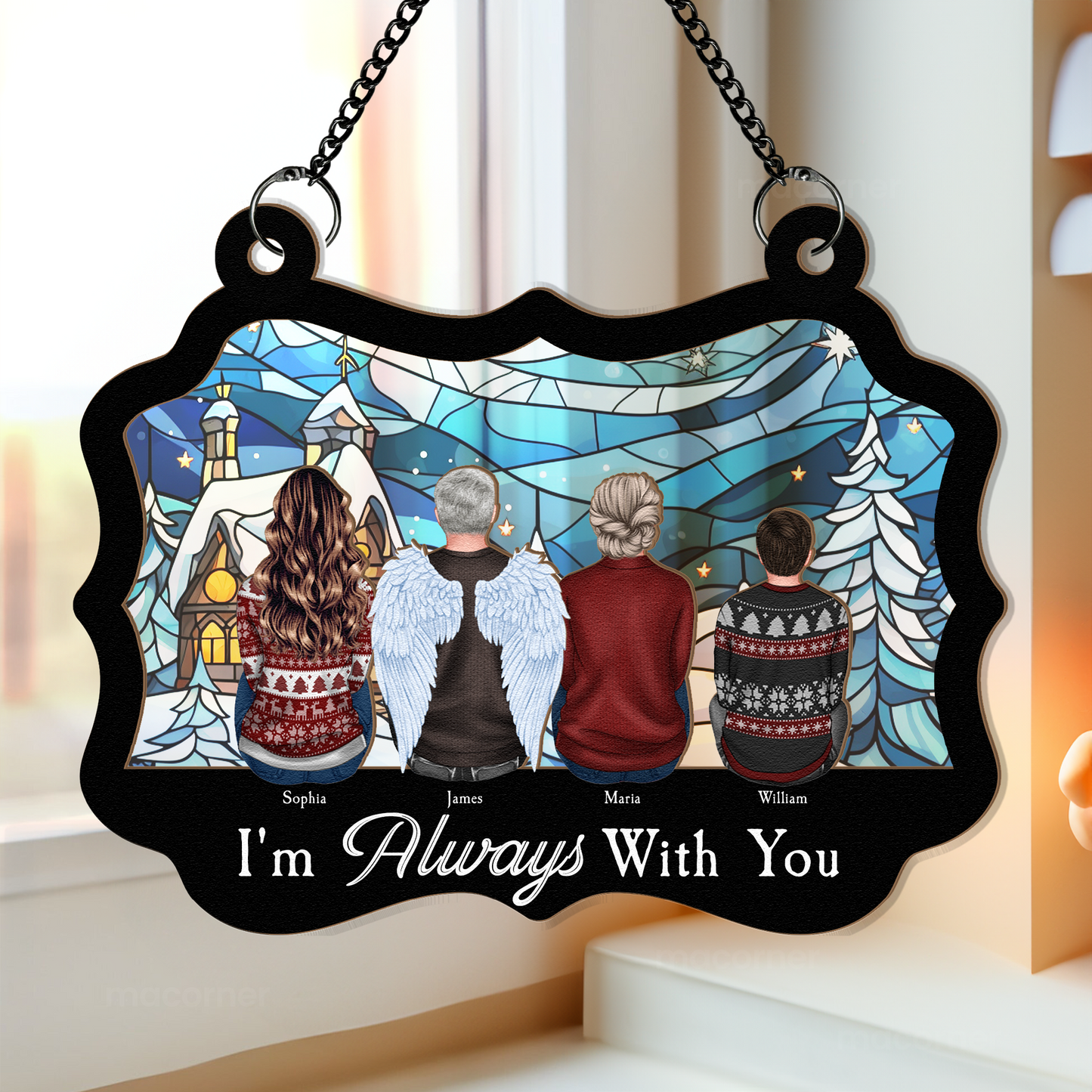 Memorial Suncatcher Always With You - Personalized Window Hanging Suncatcher Ornament