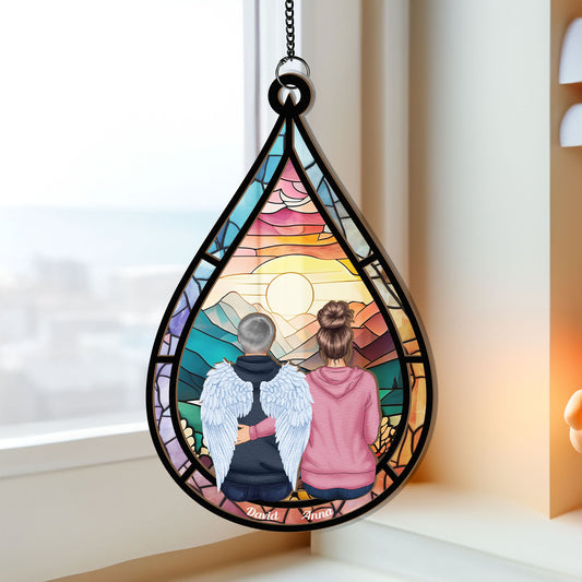Memorial Teardrop Gift - Personalized Window Hanging Suncatcher Ornament